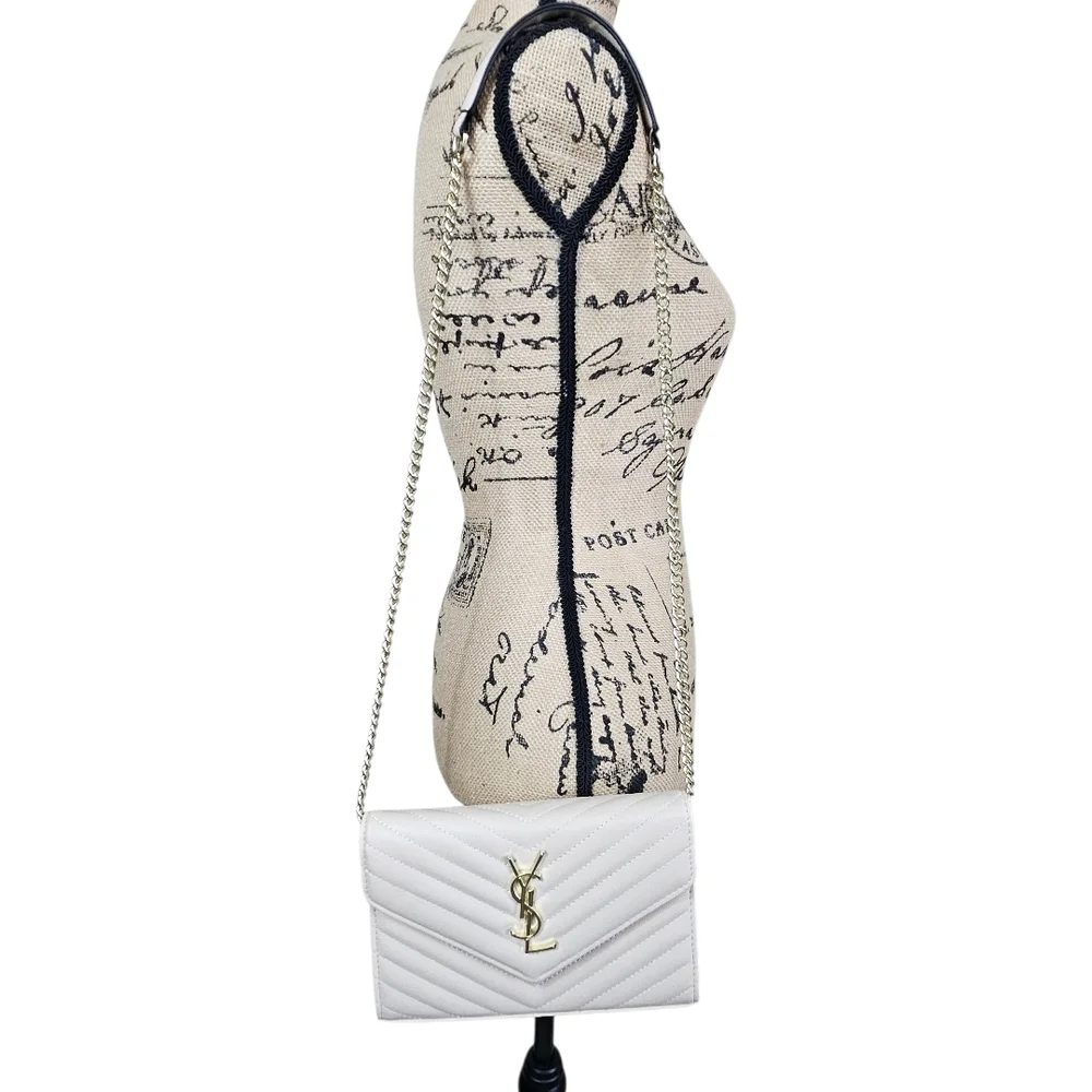 Yves Saint Laurent Cream Quilted Wallet Purse - Picture 16 of 16